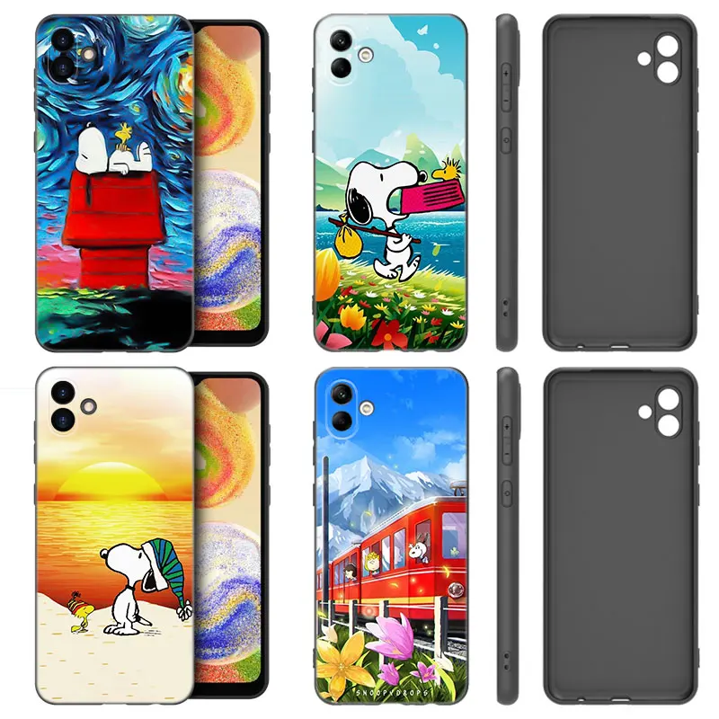 S-Snoopys Dogs Phone Case For Samsung Galaxy A01 A03 Core A04 E A02 A05 A10 A20 A21 A30 A50 S A6 A8 Plus A7 2018 Black Cover