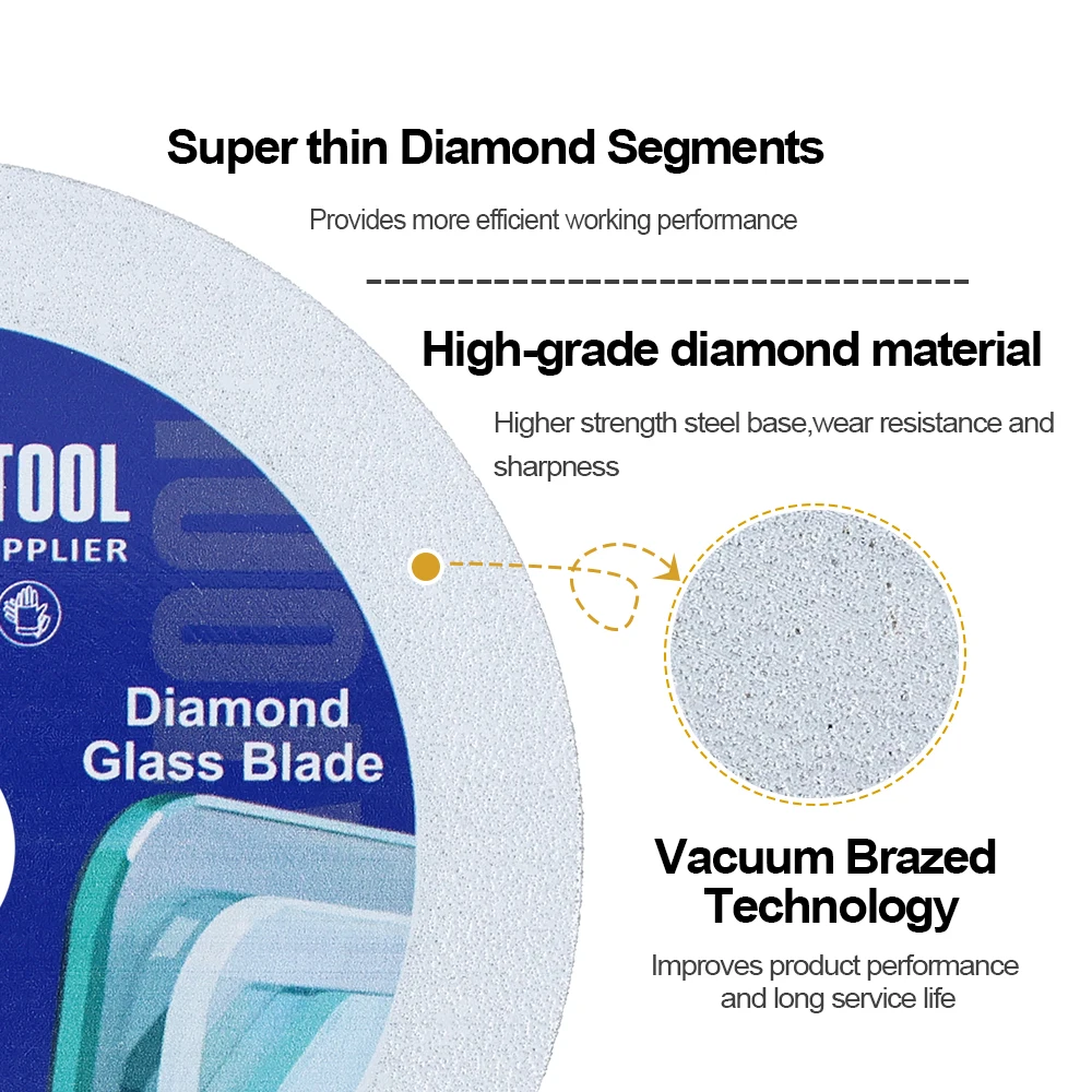 Shdiatool Diamant Zaagblad Snijden Glas 50/75/85/100/115/125Mm Voor Jade Kristal Marmer Kwarts Tegel Fles Slijpplaat