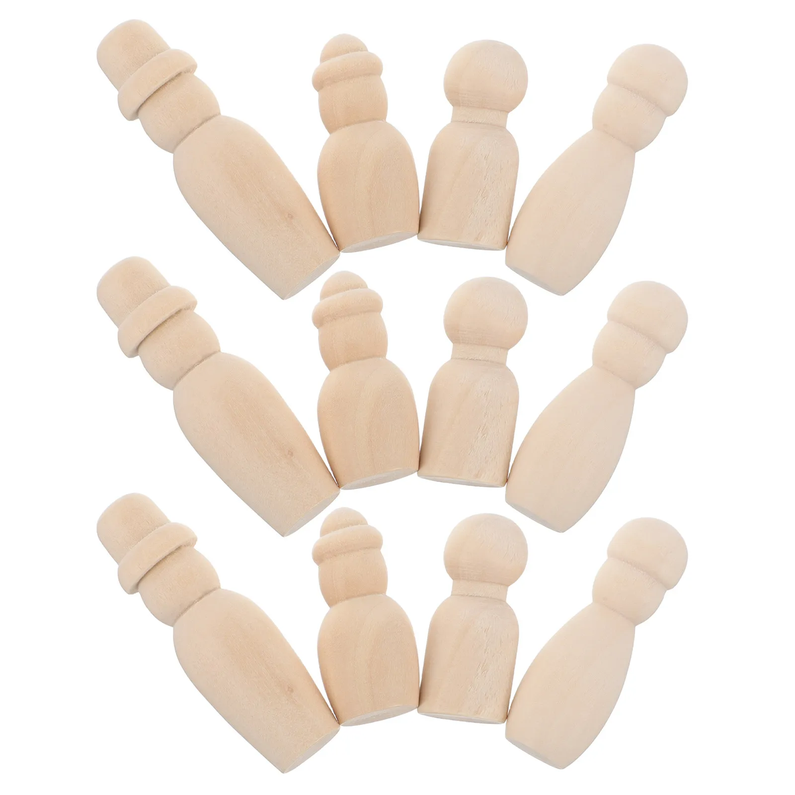 

60Pcs Unfinished Wooden Puppets Natural Wood DIY Craft Kits for Kids Painting Decorating with Markers Paint Yarn Cloth
