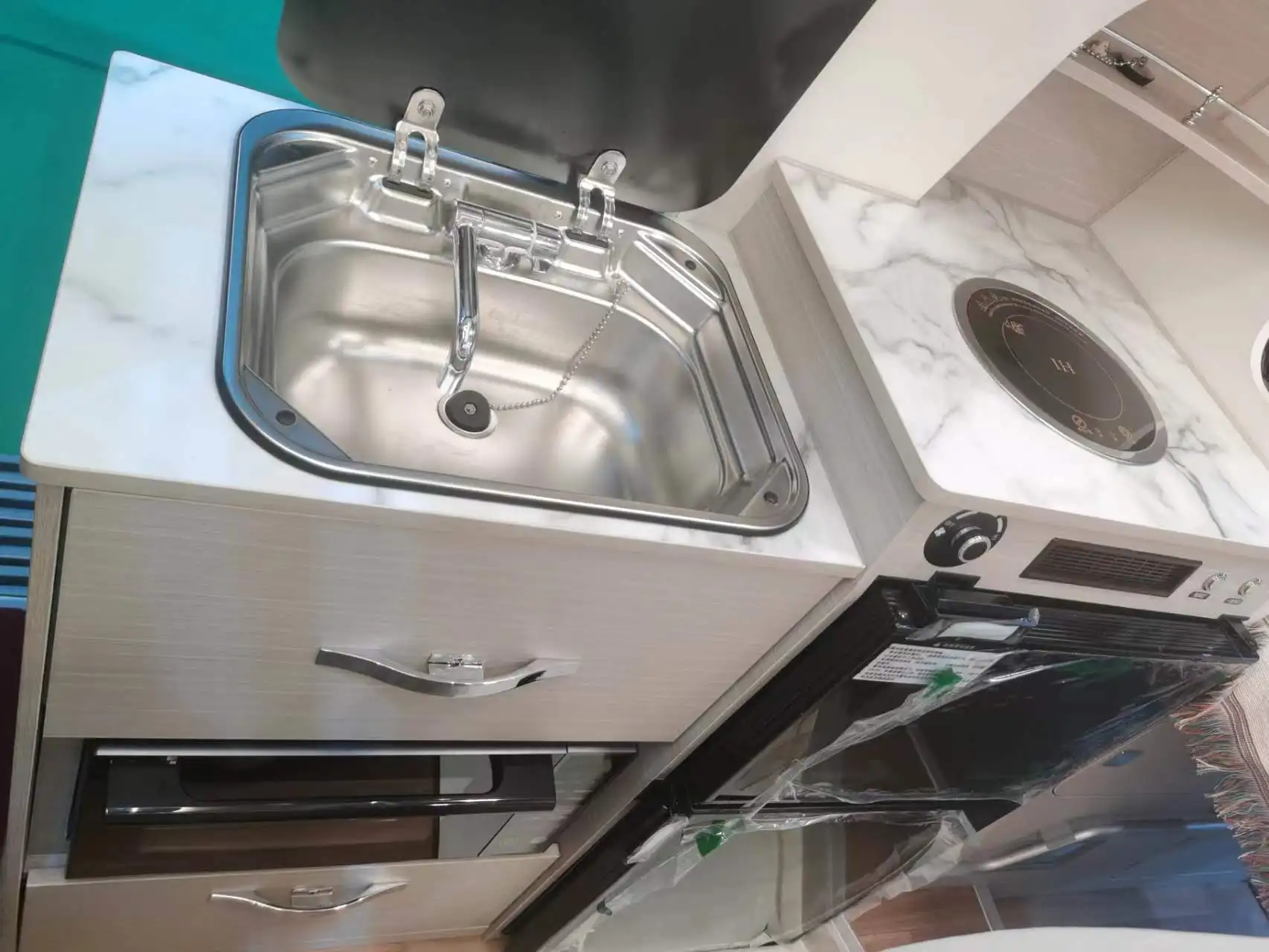 High Gloss Kitchen caravan Cabinets Rv Integrated Multi-function Cabinet Lightweight Aluminum Kitchen Cabinet Motorhome