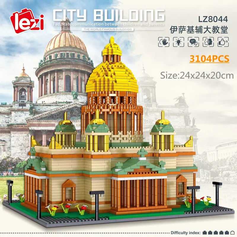 Schöne Stadt Mini Blöcke Kolner Dom Welt Architektur Brasilien Kirche St. Paul der Kathedrale Bausteine Kinder Spielzeug Geschenk