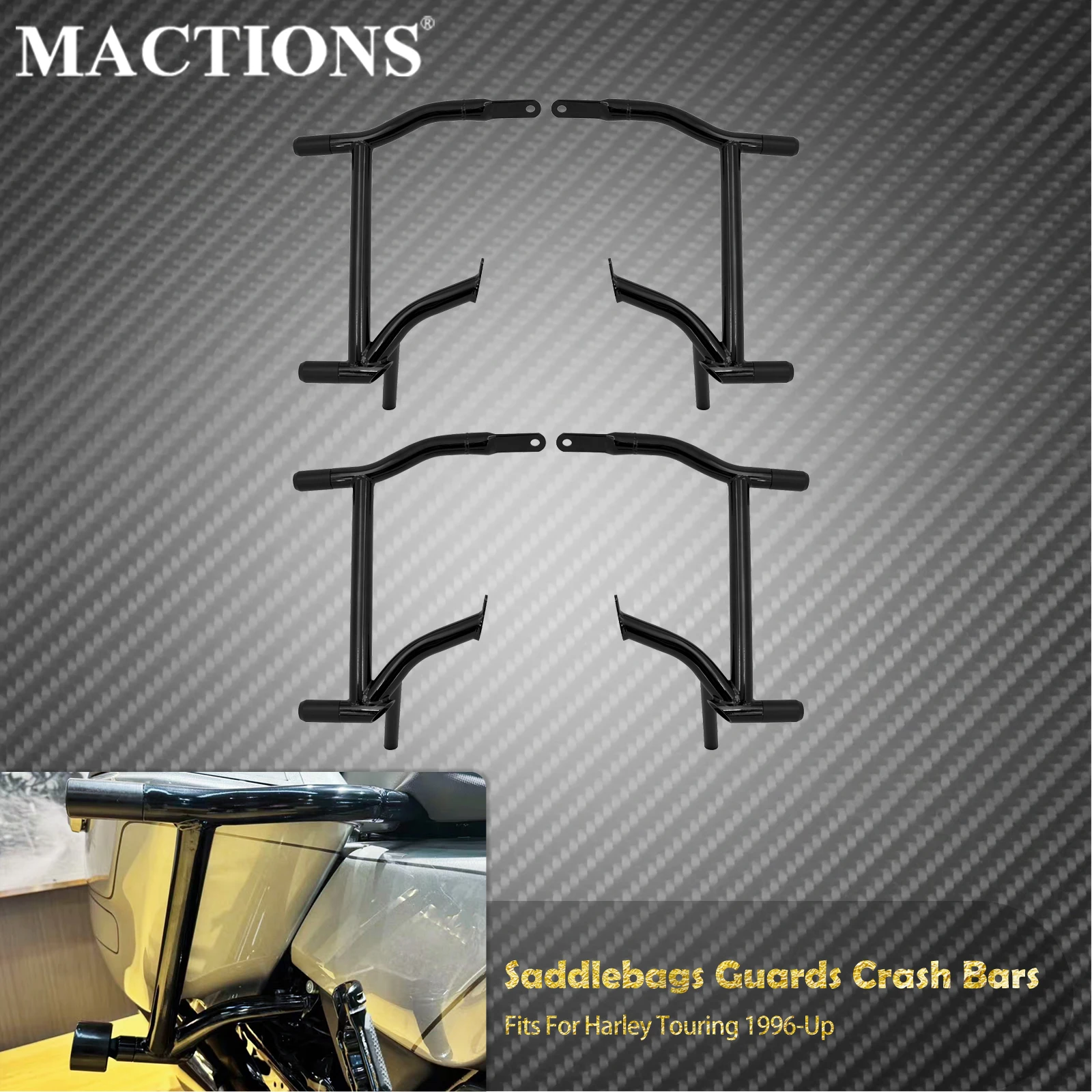 Motorcycle Rear Saddlebag Guard Crash Bar Rails Bracket For Harley Touring Electra Street Glide Road King FLHX FLTRX FLH 1996-Up