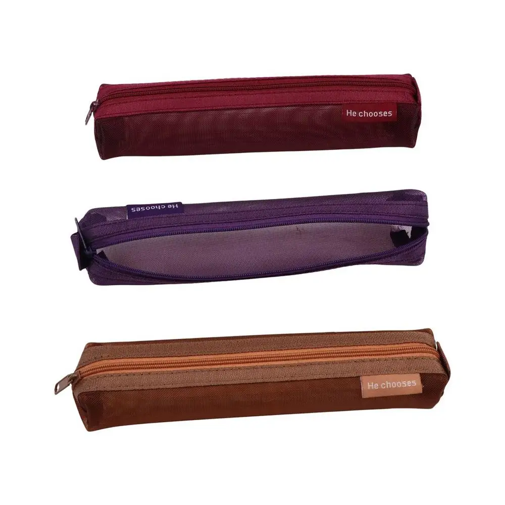 Девичий марлевый чехол для ручек, нейлоновая сетка, мини-прозрачный чехол для ручек, повседневный чехол для хранения канцелярских принадлежностей с высоким уровнем внешнего вида, школьный чехол