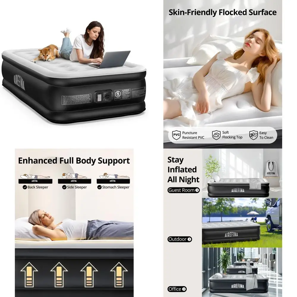 

Portable Twin Size Air Mattress with Integrated Pump, 18 High Inflatable Bed for Camping and Overnight Guests