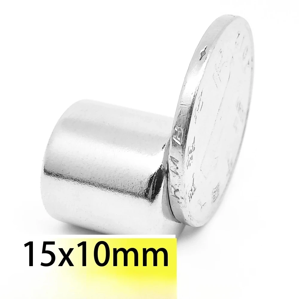 N52 15x10 Magnetic Superpower 15*10 Neodymium NdFeb Magnets Nickle Coating Search Magnetic Fridge Sticker DIY Ball Toy Holder