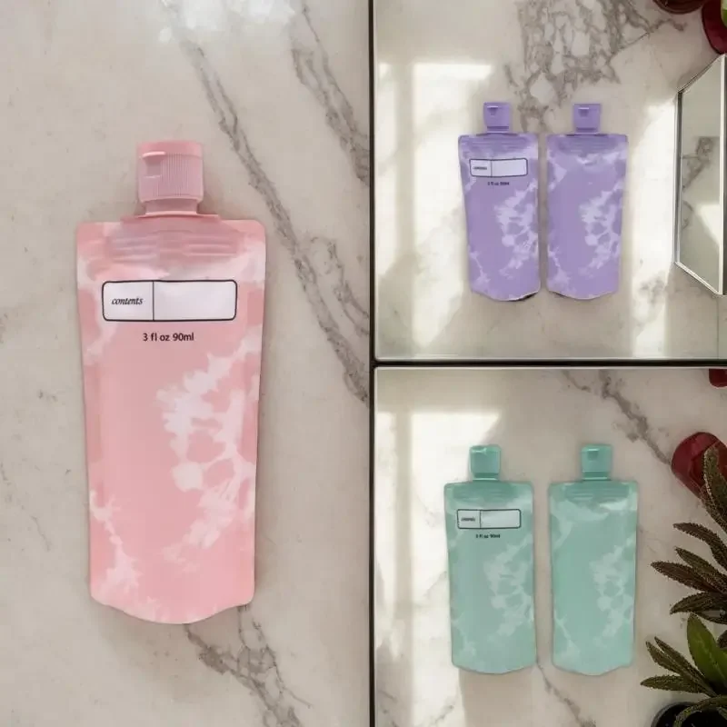 3/6PCS 90ml Travel Empty Lotion Dispensing Bags Reusable Liquid LeakProofบีบกระเป๋าแชมพูเครื่องสําอางค์ขวด