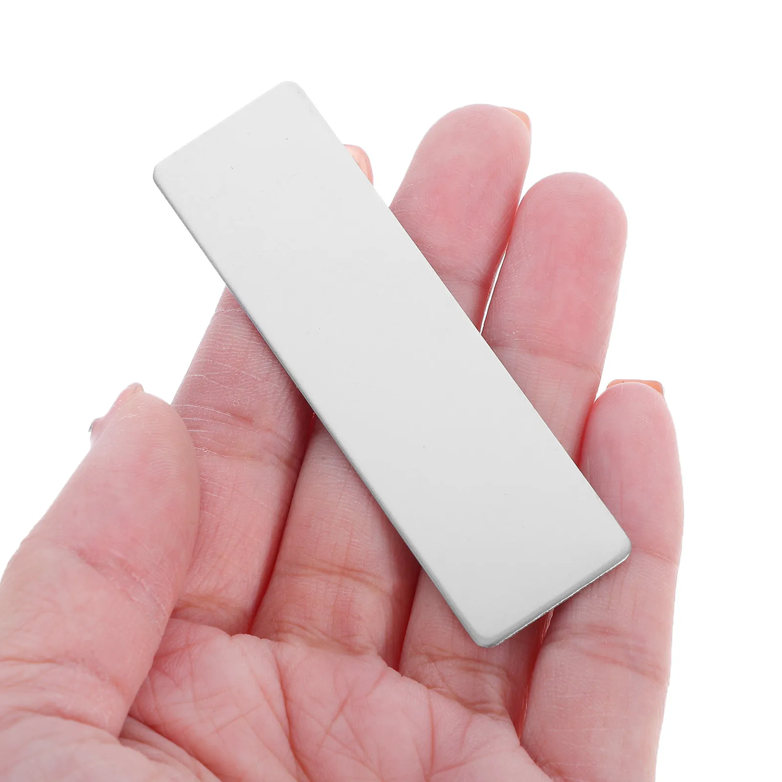 10Pcs Blank Stainless Steel Name Tags Metal Badge Bases for Office Desk Door Signs Engrave Tool Name Tag Holders with Clip