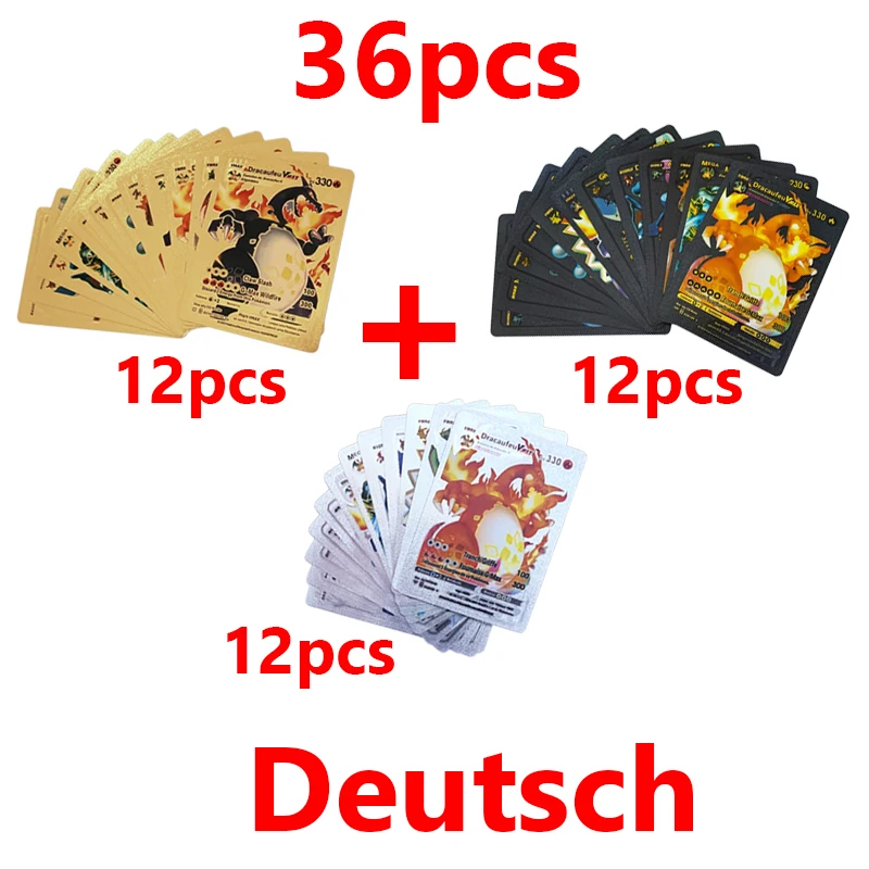 81–36 Stück Pokemon-Karten, deutsch, Spanisch, Französisch, Englisch, Vmax, GX, Energiekarte, Pikachu, seltene Sammlung, Kampftrainer, Jungen, Geschenke, Spielzeug