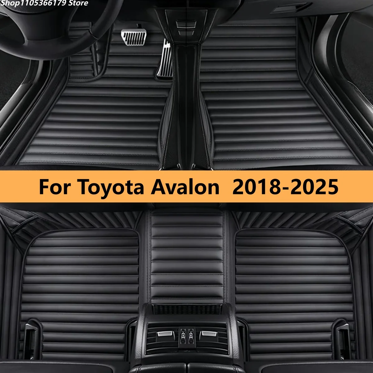 

Автомобильные коврики для Toyota Avalon 2018-2025: полный комплект, кожаные, из коврового материала, для пола салона