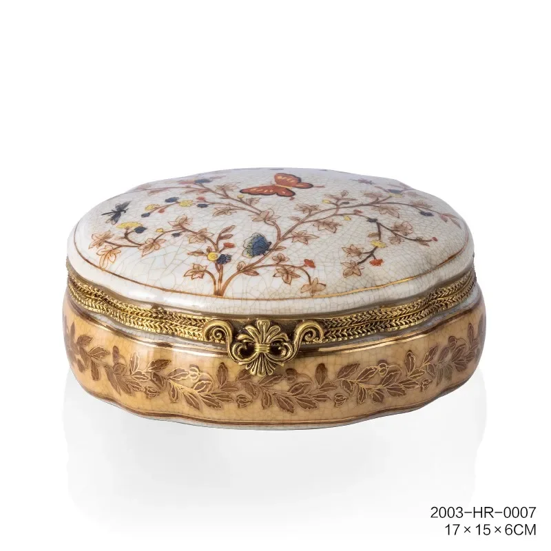 Art painting ceramic trinket plate French exquisite desktop small candy basin decorative craft ornament