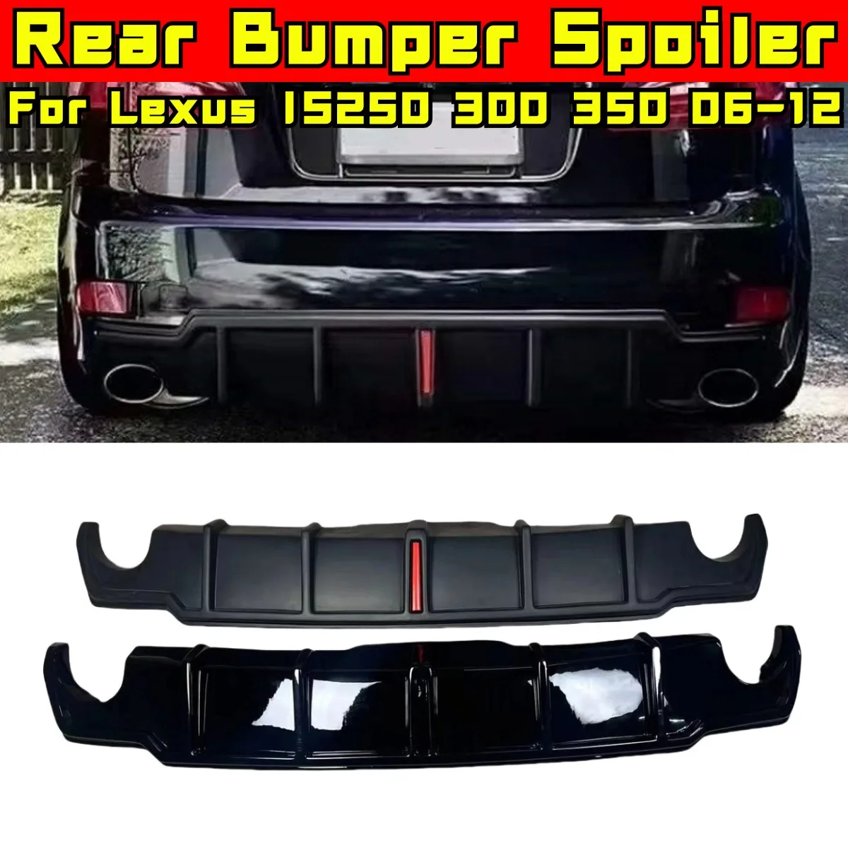 For Lexus IS250 300 350 2006-2012 Car Rear Bumper Spoiler Lip Diffuser Modification Part Bumper Guard Protector Car Accessories