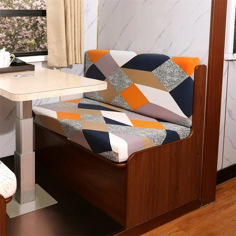 Elastic Dinette Cushions Covers Floral Jacquard Spandex Armless Sofa Cover Non-slip Camper Car Bench Cover Furniture Protector