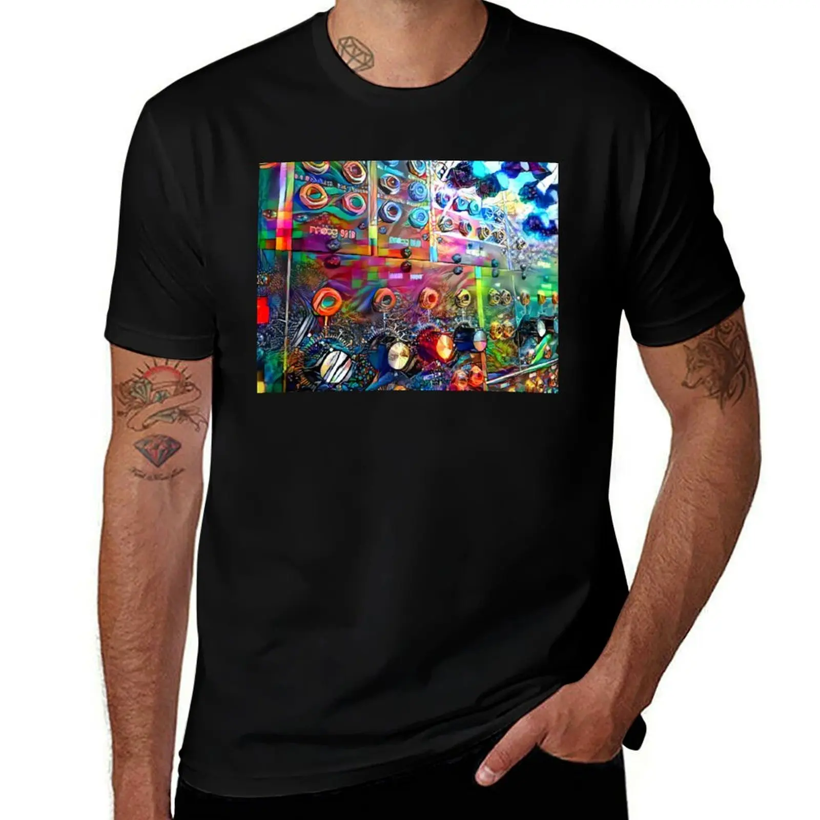Synthesizer Module - Disco, Synthpop, 70's and 80's Music Engine T-Shirt Big and Tall Solid Color T-Shirt