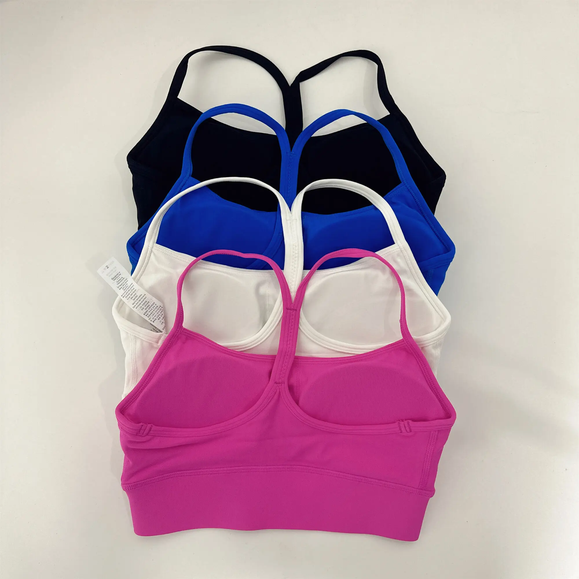 Solid Color Soft Cross Back Y shape Women Fitness Bra Tights Yoga Vest High Strength Shockproof Gym Sports Top With Chest Pad