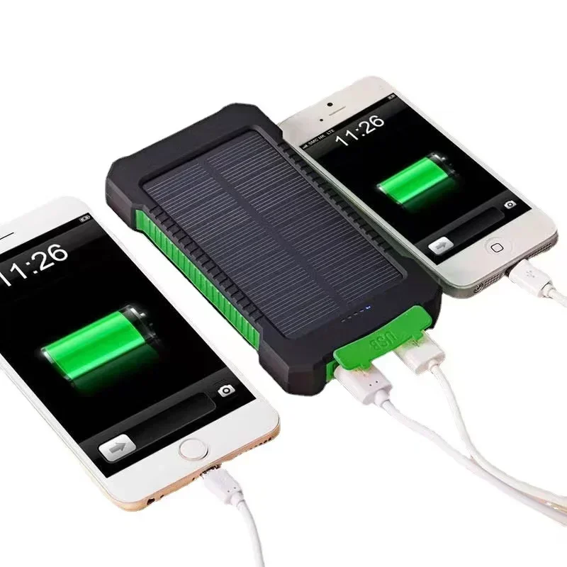 For Solar Power Bank 200000mAh External Battery Fast Charging waterproof Powerbank With SOS Flashlight Poverbank