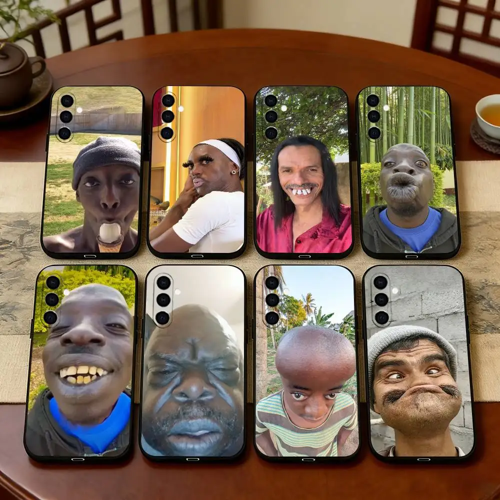 C-Cool Ugly Man Funny Phone Case For Samsung Galaxy A73,A72,A71,A70,A53,A52,A51,Others Soft Black Cover