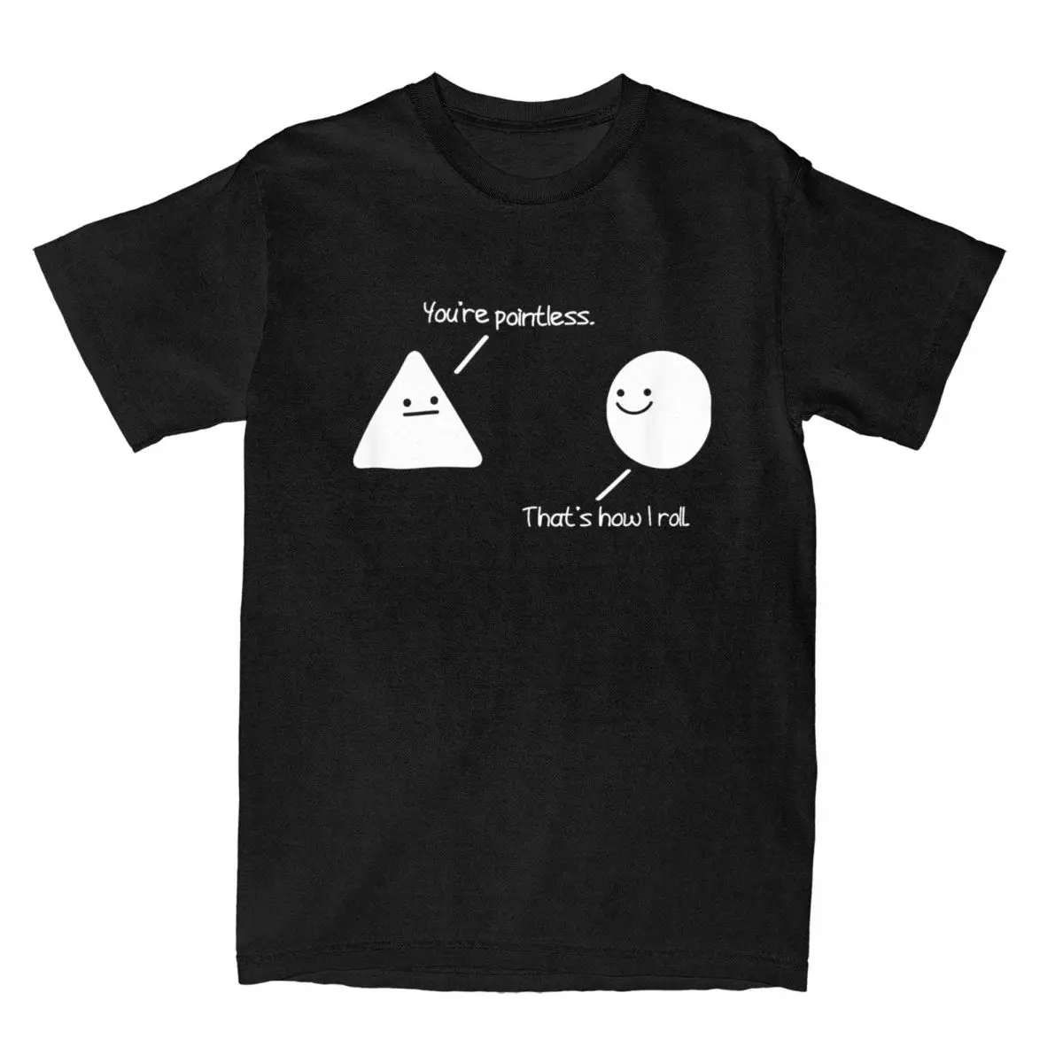 Triangle Circle You're Pointless Funny Math Pun Gift T-Shirt for Men Vintage Cotton Tees Funny Abstract T Shirt Gift Idea Tops