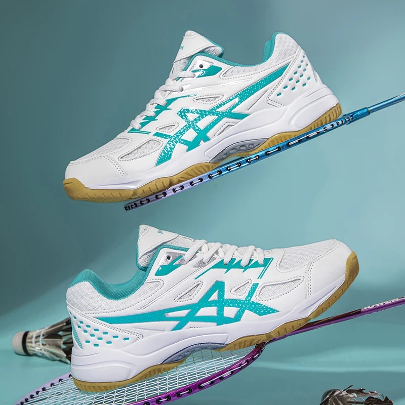 

Мужские и женские кроссовки для бадминтона - спортивная поддержка, гибкость, амортизация и смягчение ударов, обувь для настольного тенниса с отличным сцеплением, обувь для волейбола.