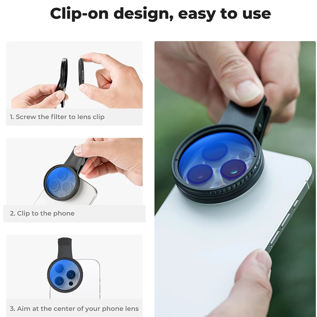 52MM Universal Portable Polarizer Camera Lens Circular CPL No Reflections Filter Professional For iPhone Mobile Phone Smartphone