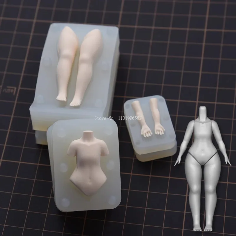 Super Light Clay Q-version Cartoon Doll Slightly Plump Body Silicone Mold DIY Animated Characters Body Contours Making Tools