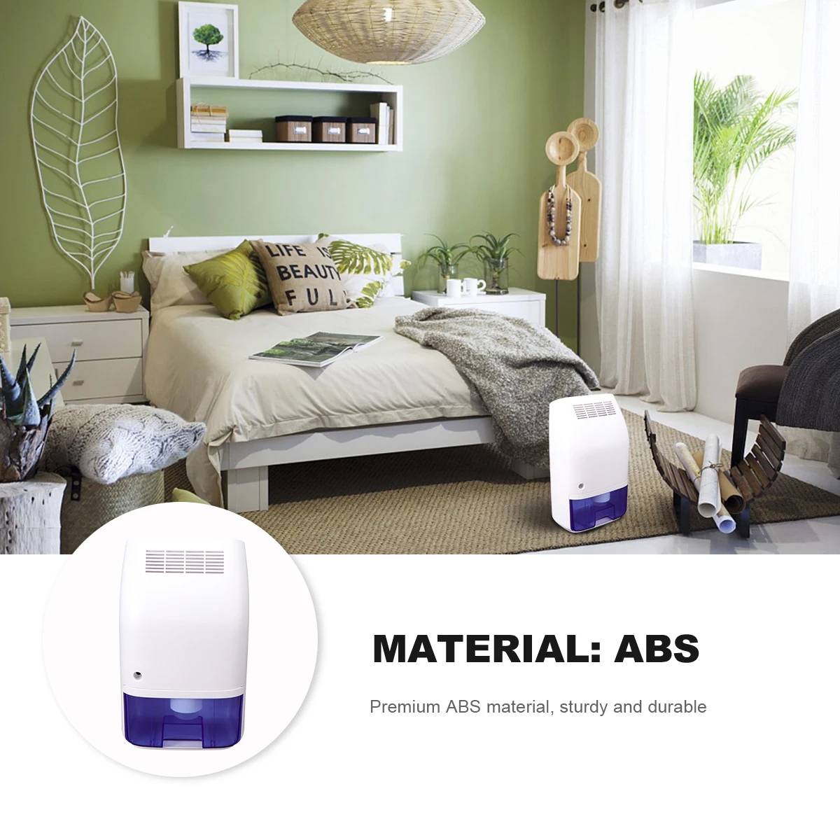 

Automatic Shut Down Small Dehumidifier For Home: Compact Portable Mini Air Dryer For Bedroom Bathroom Wardrobe Garage Closet Low