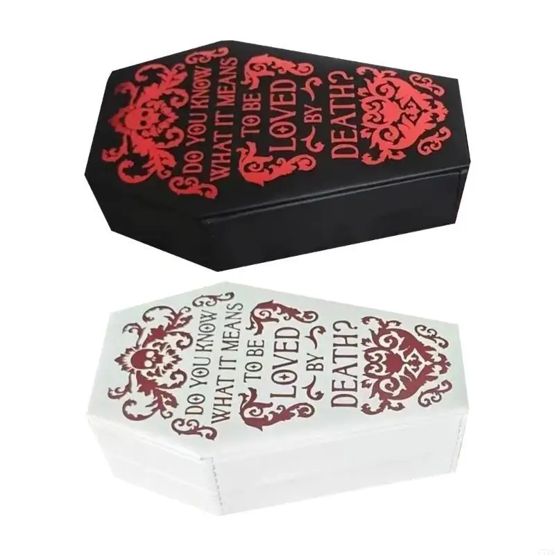 

Gothic Flannel Coffin Jewelry Travel Case Compact Gothic Jewelry Holder Organizers For Personal Collection And Decors