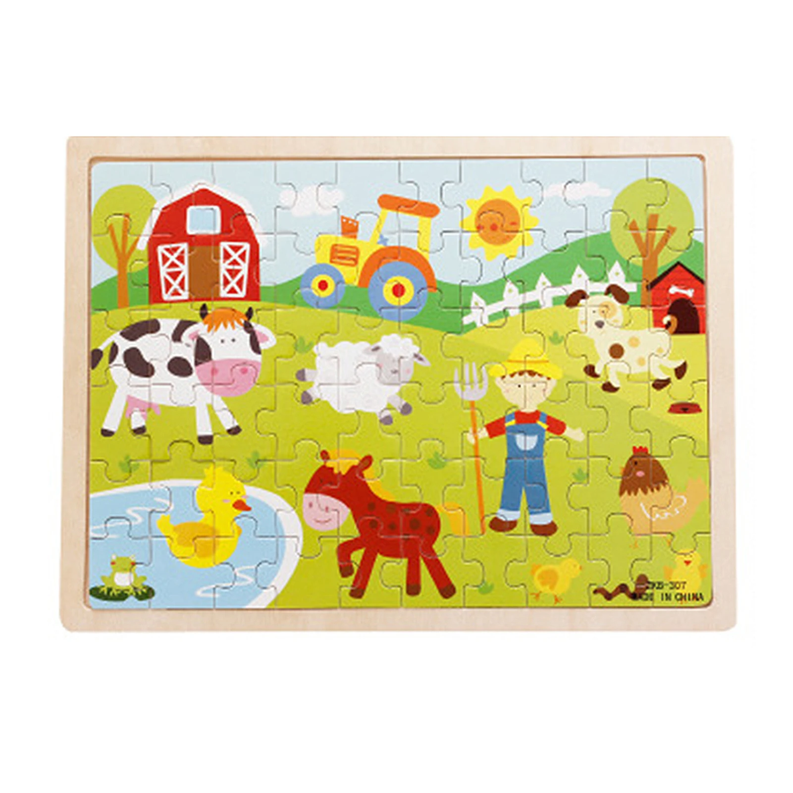 

Детская деревянная мультяшная познавательная головоломка, детская красочная развивающая игрушка для малышей