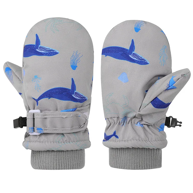 

Детские лыжные перчатки, детские ветрозащитные бархатные варежки, зимние толстые теплые перчатки для сноуборда, лыжные варежки