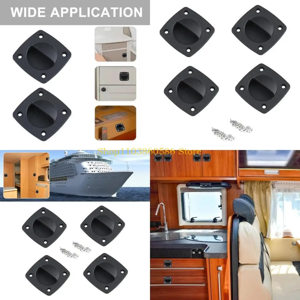

242A 4pcs Nylon Boat Hatches Rings Pull Handle High Strength Handles set for Marine Use