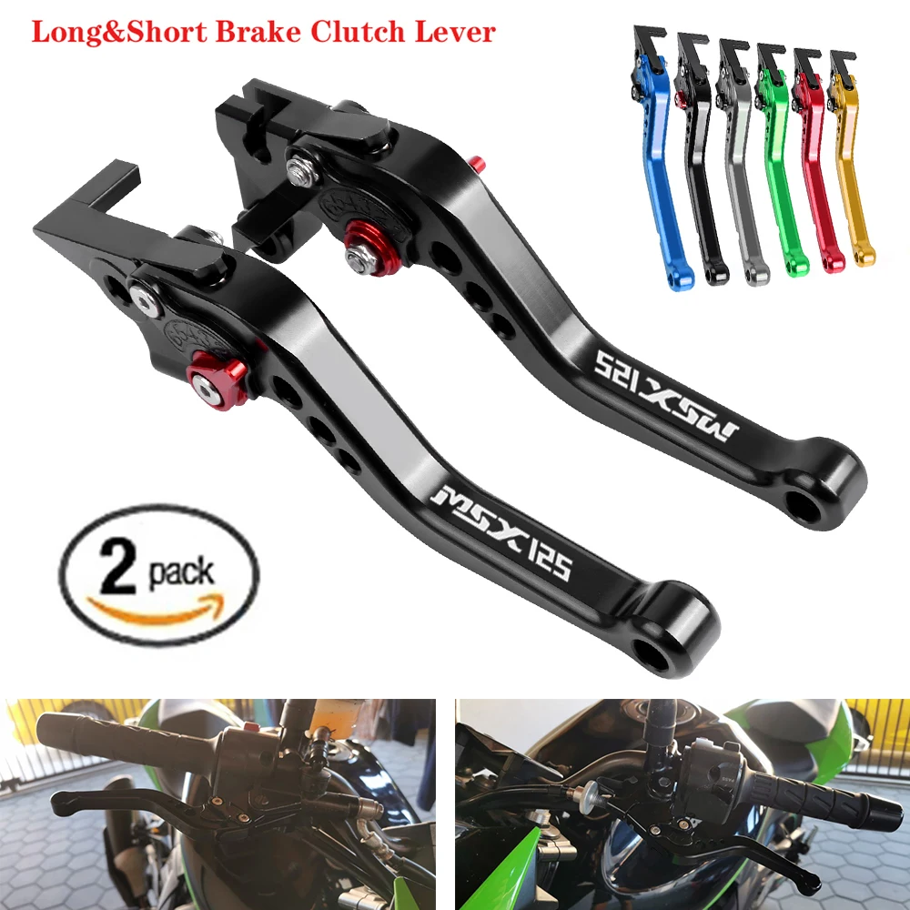 

Motorcycle Adjustable Brake Clutch Levers Short/Long Handles Lever For Honda MSX 125 MSX125 GROM 2013-2023 MSX125SF 2016-2023