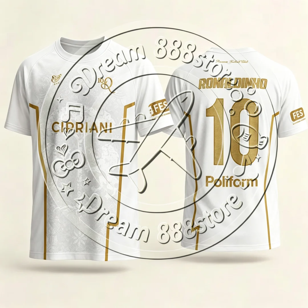 2026 New ITALY Ronaldinho Limited Edition Football Jersey No.10 Retro Soccer Shirt Gold White Fan Collection Tee Breathable