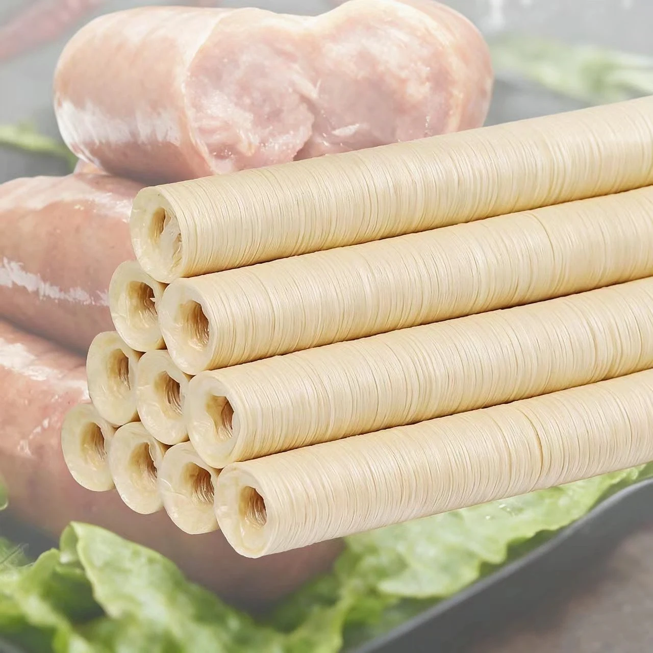 Collagen sausage casing, 20mm x 14m Sausage box, Packaging tool for making sausages, Grilled sausages, and Italian sausages view 4