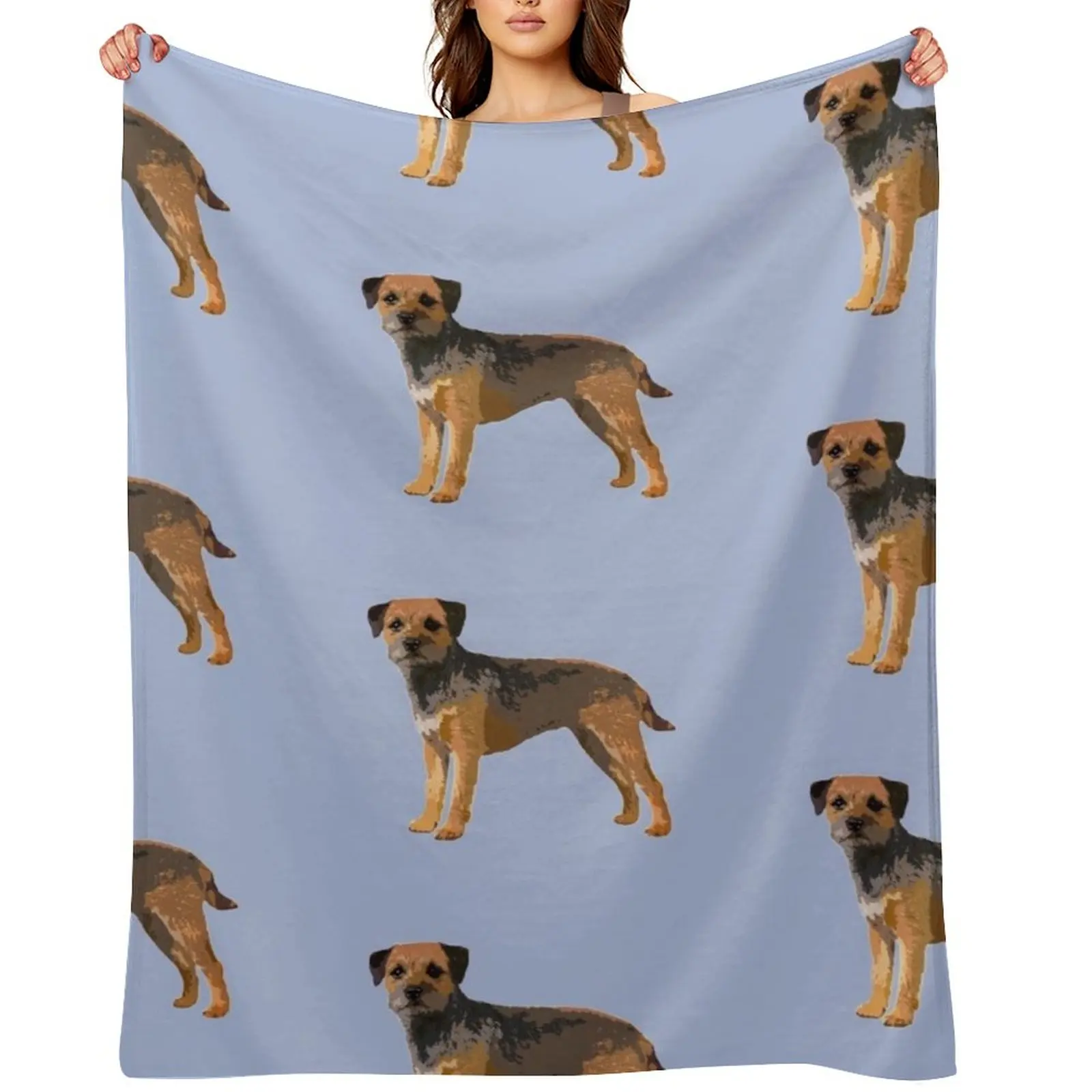 

Border Terrier Throw Blanket Thin Polar Vintage Hairys Blankets