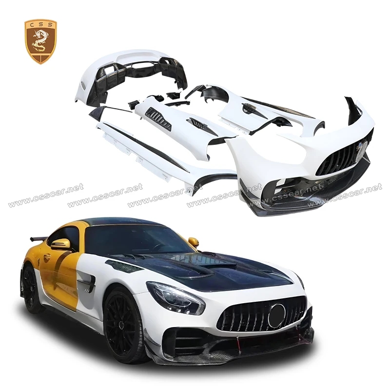 

For Benz AMG GT upgrade GTR Style Car Front Rear Bumper Guard Wind Knife Rear Wheel Fender Flare Taill Spolier Wing Bodykit