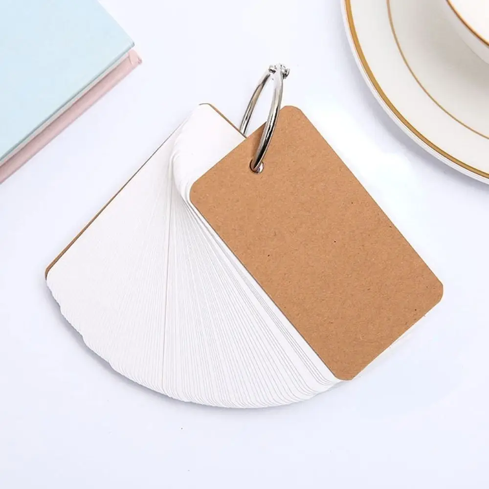 Mini Hard Punching Writing Cardboard DIY Blank Card Book Diary Book Memorizing Cards English Word Cards