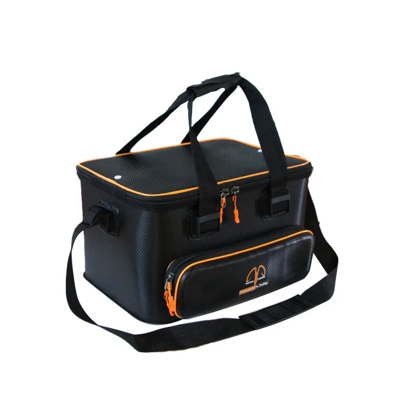 

Fishing Bucket, Fish Bait Bucket With 48 Storage Compartments, Multifunctional Minnow Bucket With Handle & Shoulder Strap