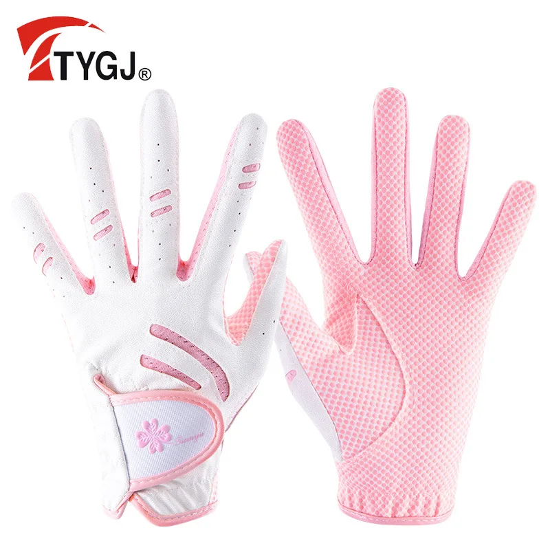 

TTYGJ 1 Pair Women's Golf Gloves PU Leather Silicone Breathable Non Slip Gloves Golf Products from the Source Manufacturer