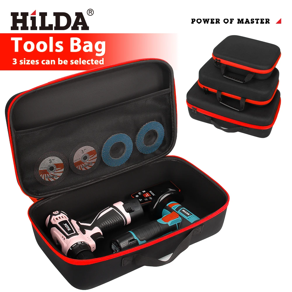 HILDA Werkzeugtasche mit großem Fassungsvermögen, 3 Größen, erhältlich mit roten Kanten, wasserdichte Werkzeugtaschen, Elektriker-Hardware-Werkzeugtasche – Detail 5