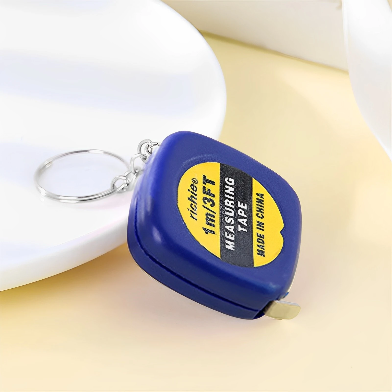Portable Auto-Retractable Square Keychain Tape Measure, Mini Ruler with Keyrings for DIY Craft, Sewing,Pocket Measuring Tool