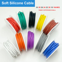 Silicone Wire 16awg 18awg 20awg 22awg 24awg 26awg 28awg 30awg Flexible Tinned Copper Connecting Wire with Spools for Automotive