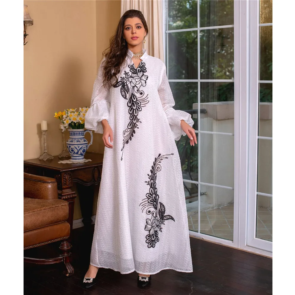 

Eid Ramadan Abayas for Women Dubai Luxury Embroidery Muslim Maxi Dress Caftan Vestidos Evening Party Long Dresses Femme Jalabiya