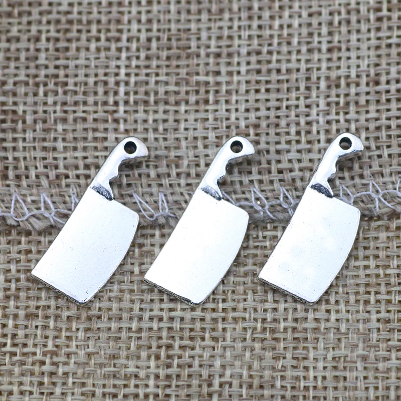 20pcs Charm Kitchen Knife Meat Cleaver 24x9mm Tibetan  Silver Color Pendants Antique Jewelry Making DIY Handmade Craft