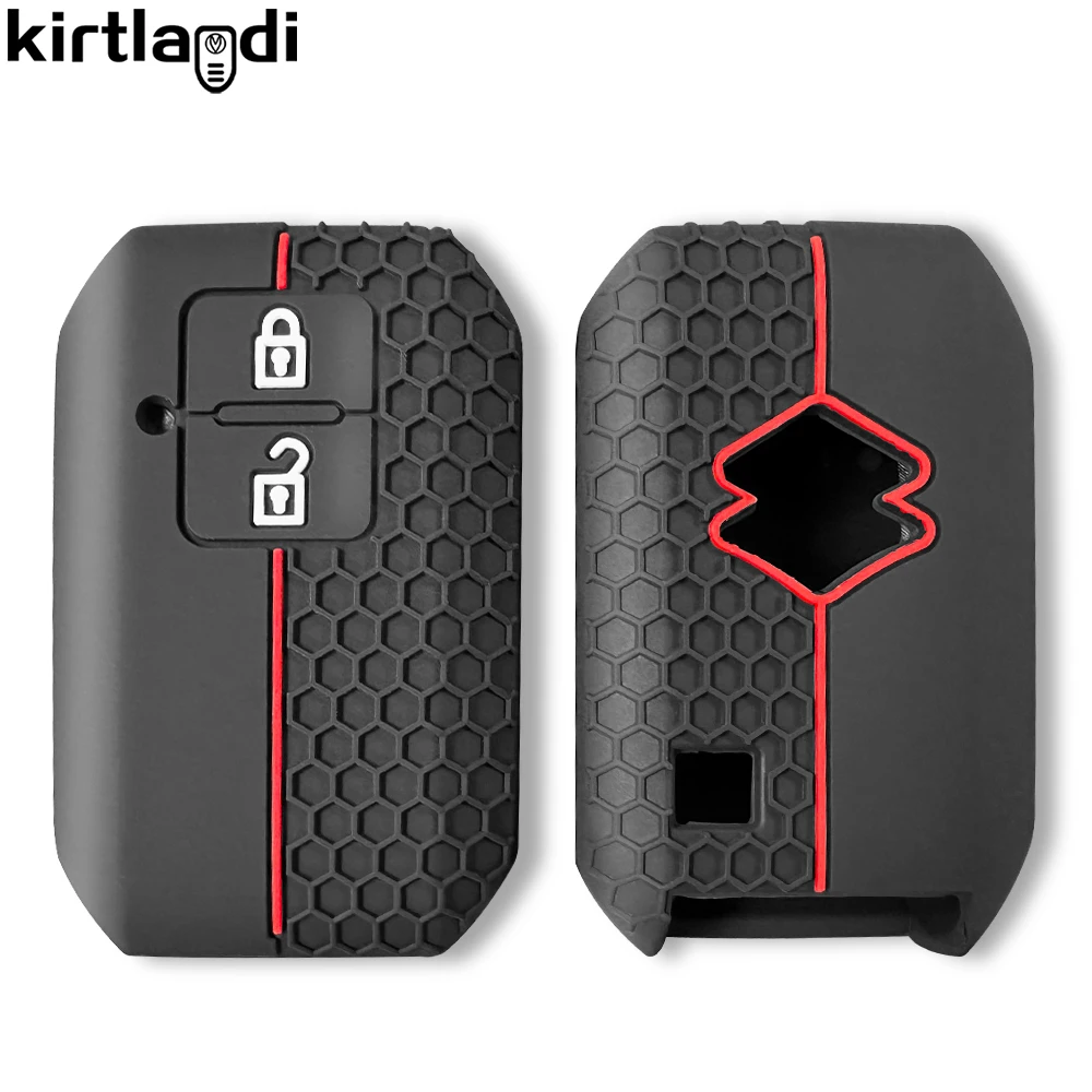 2 Buttons Silicone Remote Car Keychain Accessories Key Cover Case For Suzuki Swift Ignis Jimney XL7 Ertiga 2020 2021 2022 2023