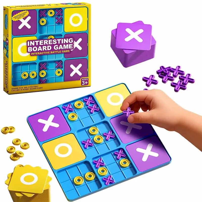 Kid Tic Tac Toe Bordspellen Tafelspeelgoed Logisch denken Uitdaging Brain Teasers Ouder-kind Interactief Strategiespeelgoed Kerstcadeau