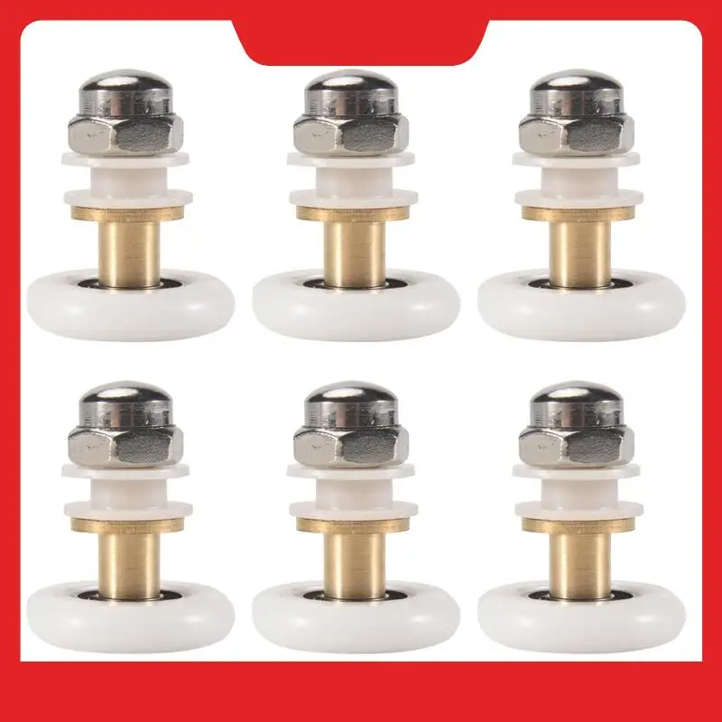 

6PCS 27Mm Shower Door Rollers For The Bathroom Glass Sliding Door Pulleys Wheels Ultra-Quiet Shower Glass Door Rollers-N38R