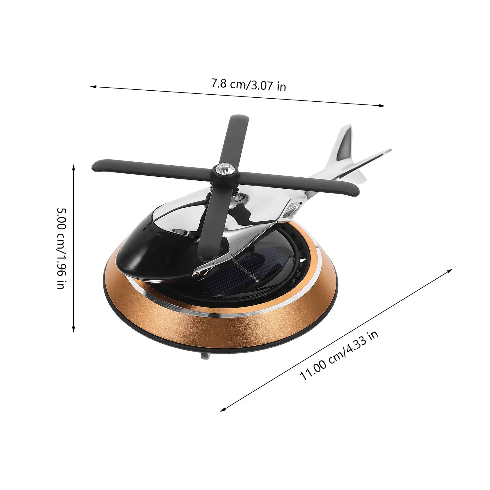 

Car Perfume Decoration Solar Helicopter Ornaments Gem Blue Car Dashboard Decor Aromatherapy Airplane Interior Accessories