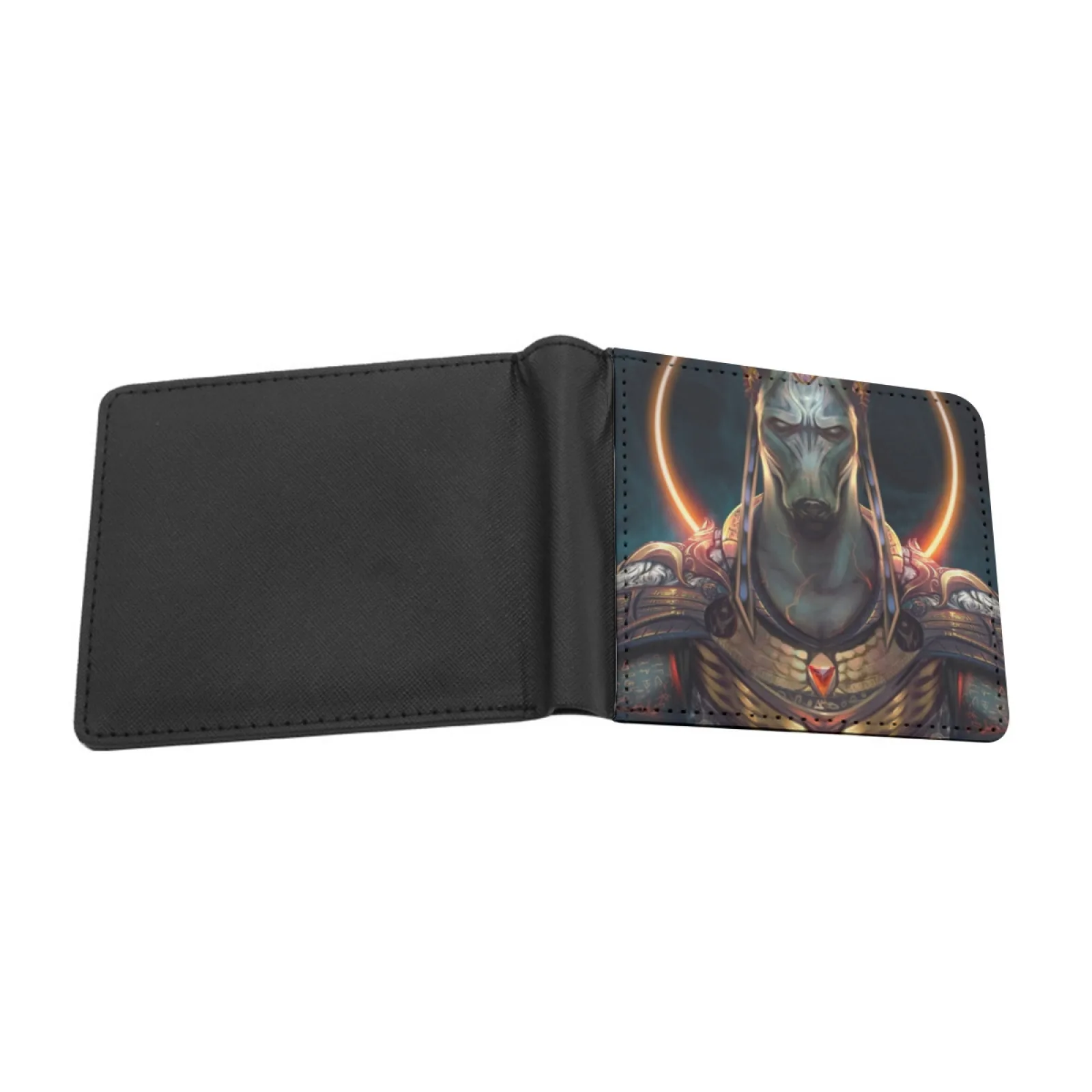 Anubis Personalized Men's Leather Wallet Card Money Bag Pu Leather Wallet Anubis Egypt Pharaoh Fantasy Mythology God Dog