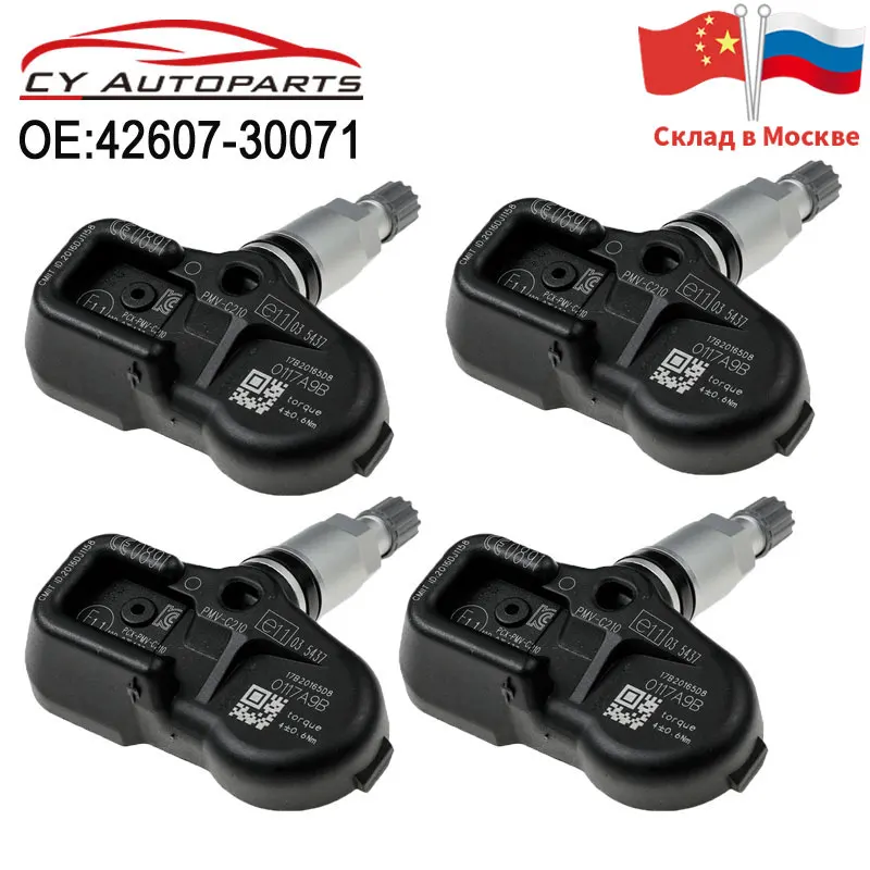 

4PCS New Tire Pressure Sensor TPMS For Toyota Avalon Lexus CT ES GS GX IS LC LS LX NX RC 42607-30071 4260730071 PMV-C210 433MHz