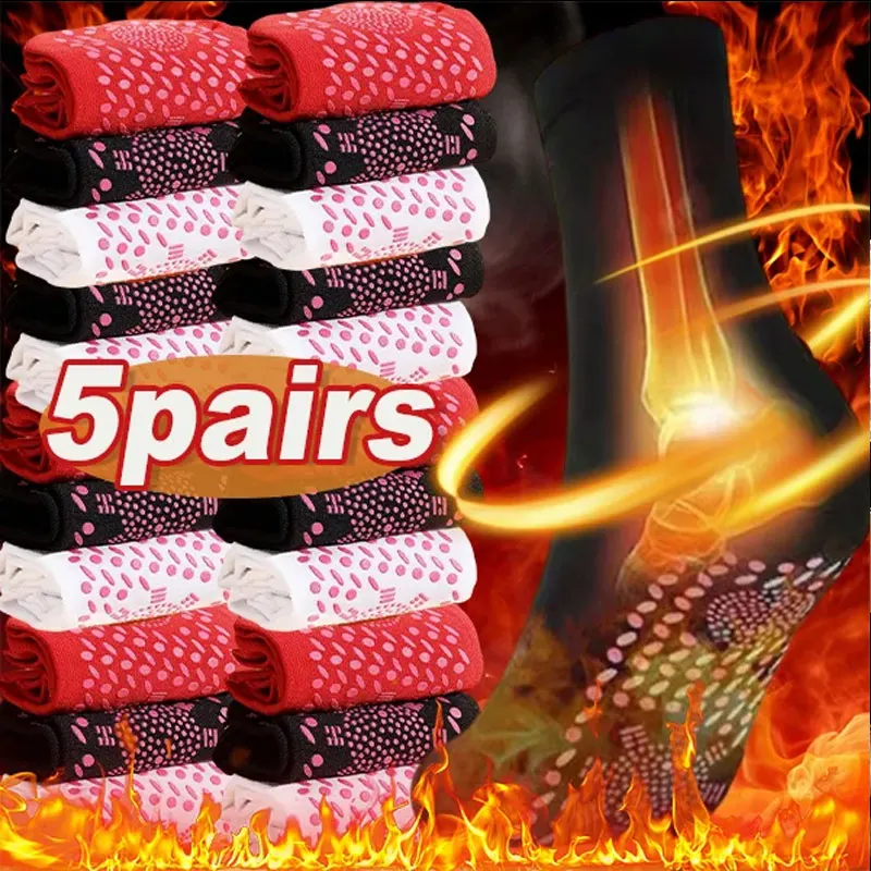 Warming Tourmaline Self-Heating Magnetic Massage Therapy Socks for Women Slimming Health Winter Wear Thermal Health Care Sock