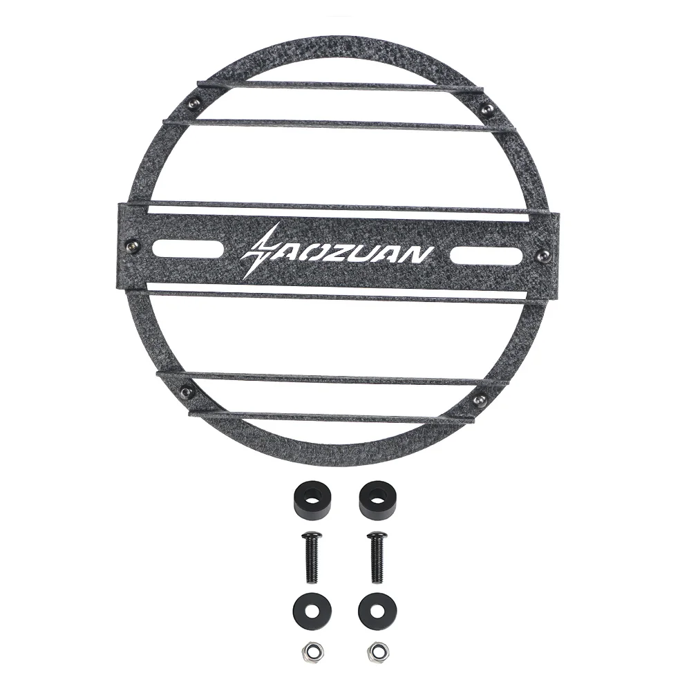 Retro 7 Inch Universal Headlight Guard, Custom Logo Metal Headlamp Grille Shield For Adventure Cruiser Motorcycles